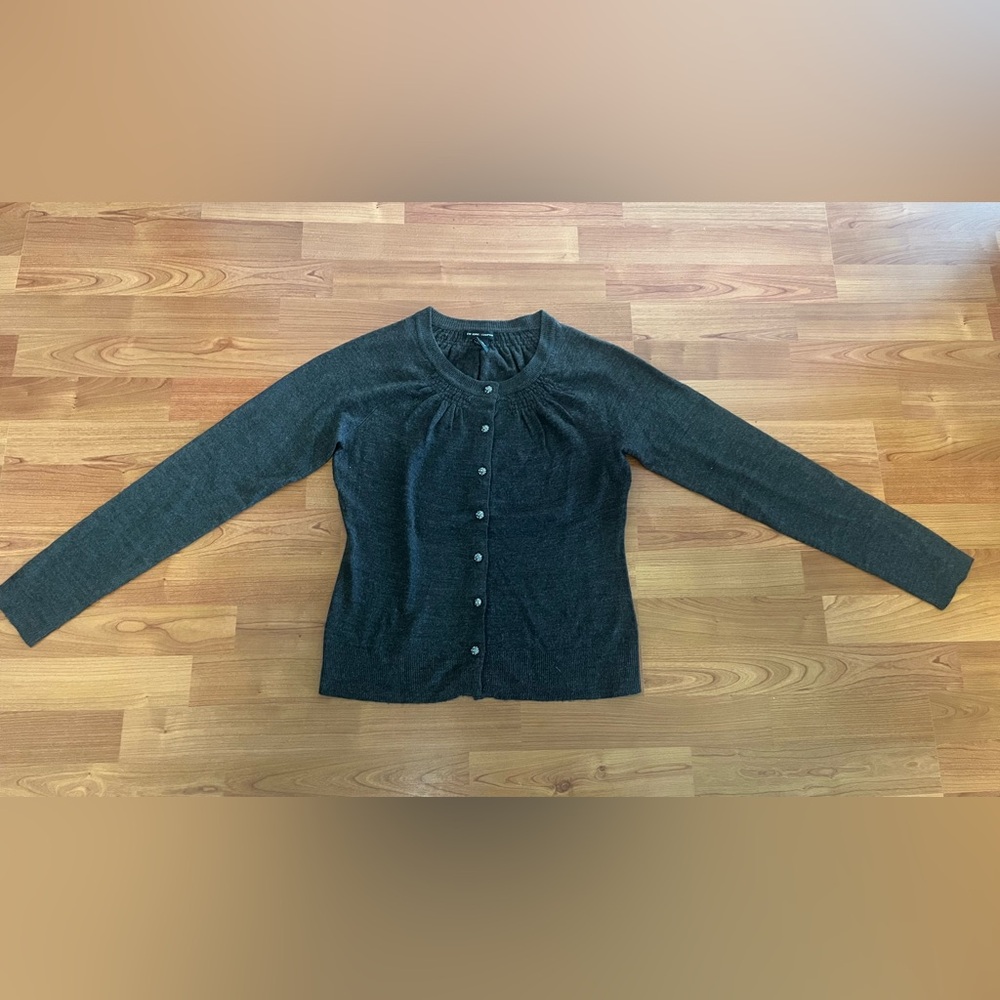 Women's Grey Cardigan Button-Up Sweater Sz Small